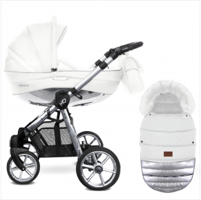 Otroški voziček Mommy GLOSSY WHITE SILVER WG03 
